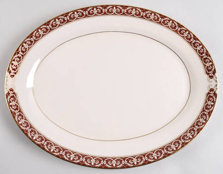 Santa Clara (Ivory Background) 14" Oval Serving Platter