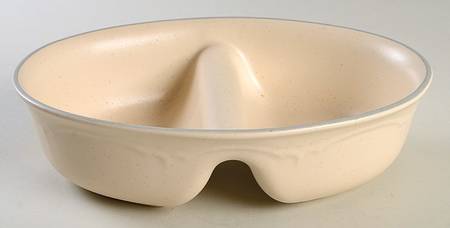 PFA46 10" Oval Divided Vegetable Bowl