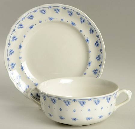 PNT12 Cream Soup Bowl & Bread Plate/Saucer Set