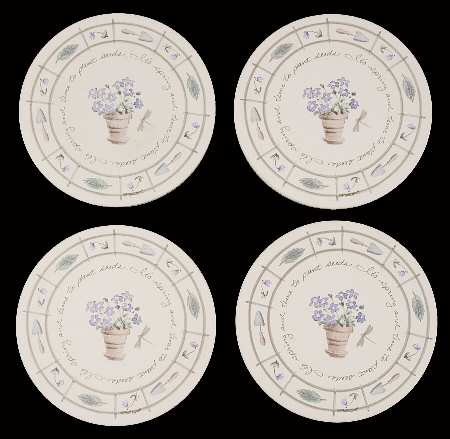Flower Garden Round (Thirsty) Stone Coaster - Set of 4