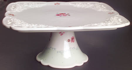 Rose Garden 11" Diameter Pedestal Cake Stand