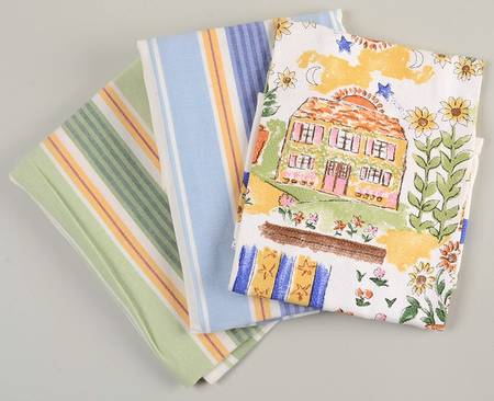 Pistoulet Cloth Dish Towel - Set of 3 Motifs