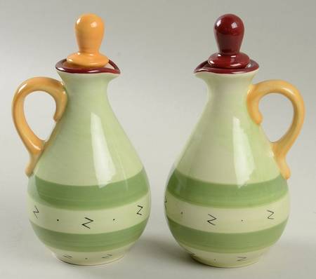 Pistoulet Oil/Vinegar Cruet Set with Stoppers - Set of 2 Motifs
