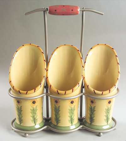 Pistoulet Flatware Caddy-3 Holders & Metal Caddy