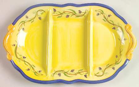 Pistoulet 3 Part Divided Snack Plate