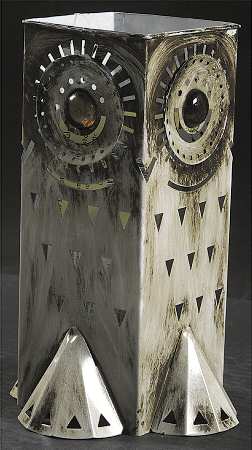 Pistoulet Metal Owl Lantern (Holds Votive)