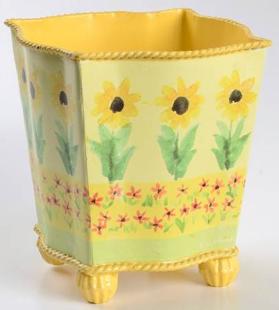 Pistoulet 4" Square Metal Cachepot