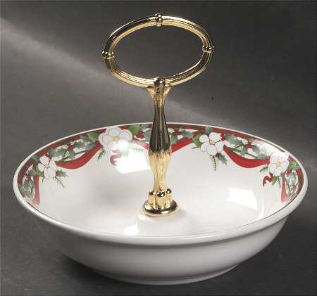 Yuletide (Stoneware) Handled Candy Dish