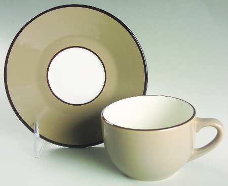 Spa Taupe (Coupe) Flat Cup & Saucer Set
