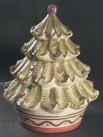 Holiday Spice Sculpted Cookie Jar & Lid