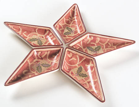 Holiday Spice 5 Individual Section Star Shaped Dish