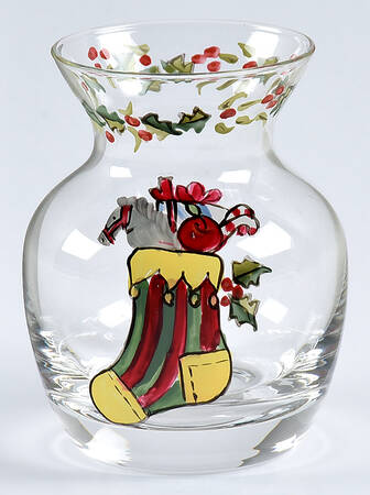 Christmas Story 3" Glass Handpainted Mini Vase by Portmeirion