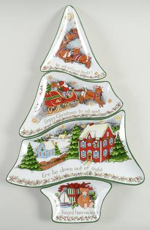 Christmas Story 4 Section Tree Shaped Server by Portmeirion