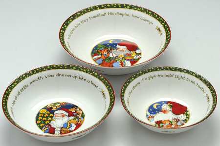 Christmas Story 3 Pc Bowl Set=RV7, RV8, RV9M1