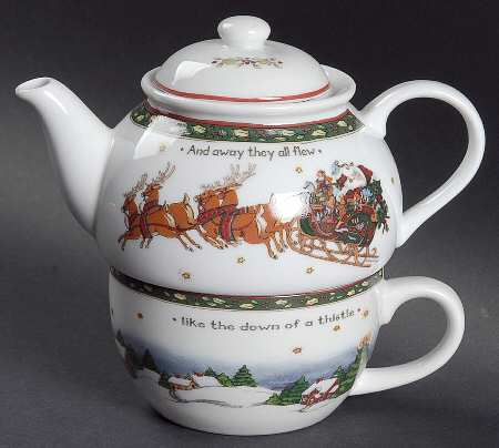 Christmas Story Individual Teapot & Lid with Cup by Portmeirion