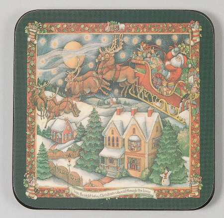 Christmas Story Square Corkback Coaster