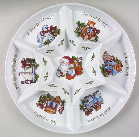 Christmas Story 2 Pc Chip & Dip W/Star Shaped Bowl by Portmeirion