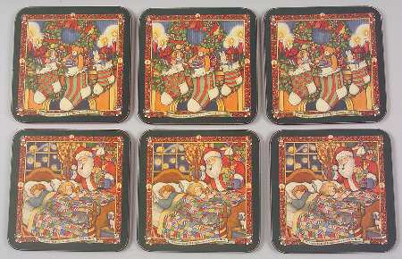 Christmas Story Square Corkback Coaster - Set of 6