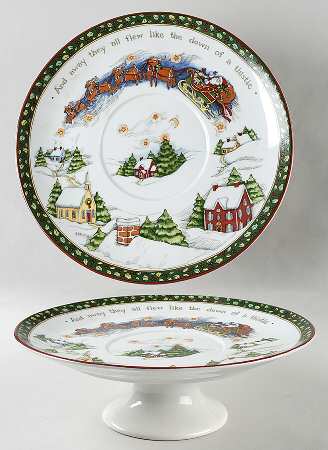 Christmas Story 12" Diameter Pedestal Cake Stand