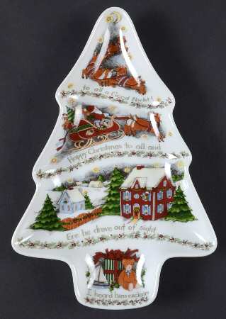 Christmas Story Tree Shaped Snack Plate by Portmeirion