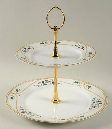 Holiday Accent 2 Tiered Serving Tray (Dinner & Salad Plate)