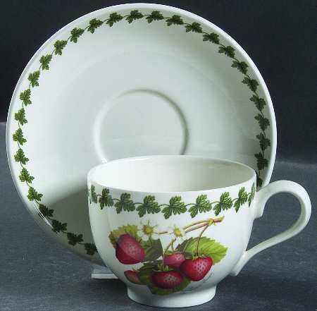Strawberry Fair Traditional Footed Cup & Saucer Set