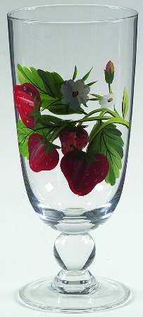 Strawberry Fair Handpainted Glassware Tea