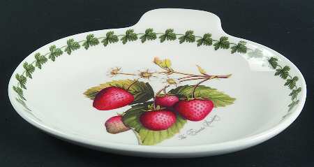 Strawberry Fair Oval Tab Handled Dish