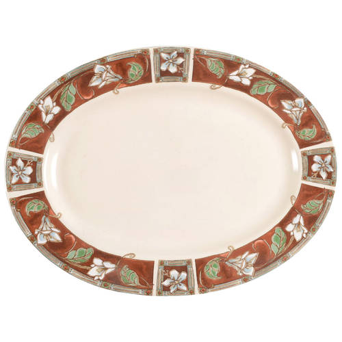 Mission Flower 12" Oval Steak Platter