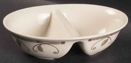 Mission Flower 10" Oval Divided Vegetable Bowl