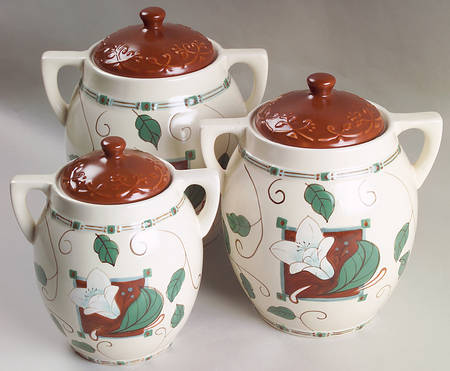 Mission Flower (3 Piece) Canister Set (Box Set)