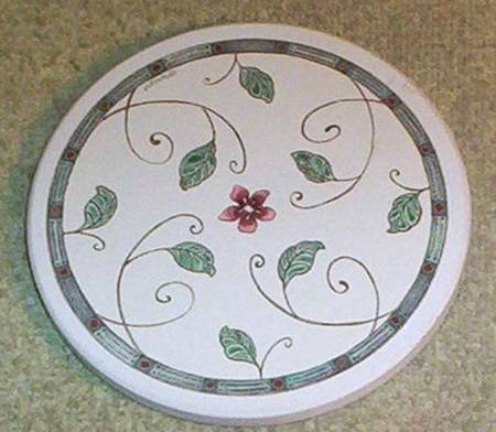 Mission Flower Cork Back Round Coaster