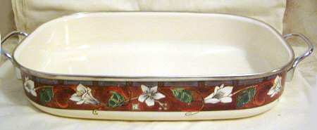 Mission Flower 16" Metal Rectangular Roaster