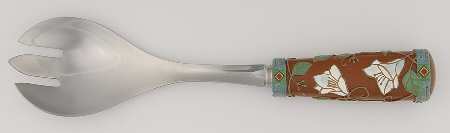 Mission Flower Salad Serving Fork-Plastic Handle