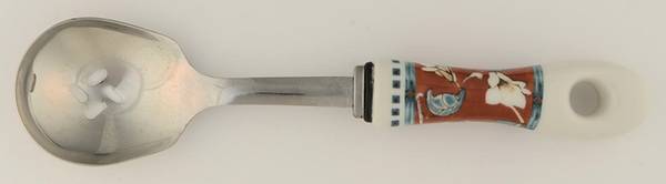 Mission Flower Slotted Serving Spoon with Stainless Bowl