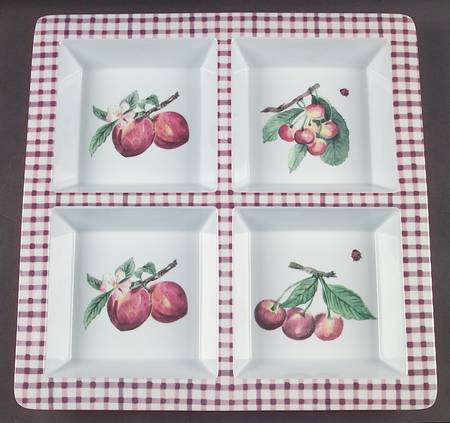 Delicious 4 Section Square Melamine Tray by Pfaltzgraff