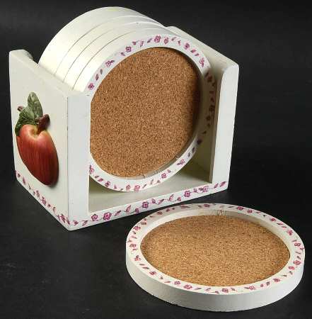 Delicious Coaster - Set of 6 & Wood Caddy