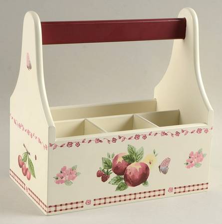 Delicious Wood Silverware/Napkin Caddy