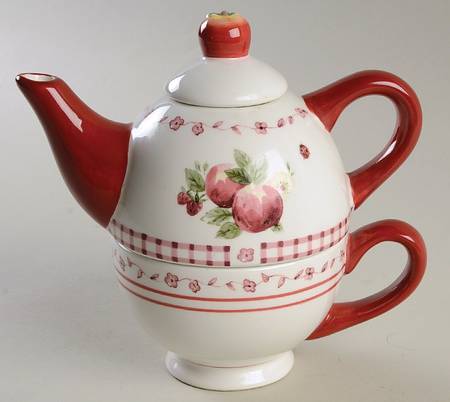 Delicious Individual Teapot & Lid with Cup by Pfaltzgraff