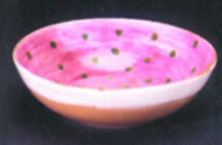 Stripes and Dots Red 11" Round Vegetable Bowl