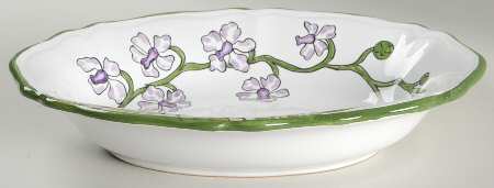 Orchid Garden (Accessories) 10" Oval Vegetable Bowl