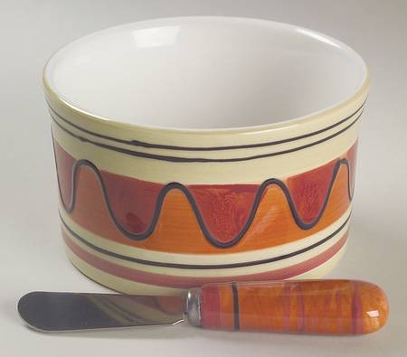 Hot Salsa Dip Bowl & Spreader Set