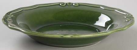 European Country Green Large Rim Soup Bowl