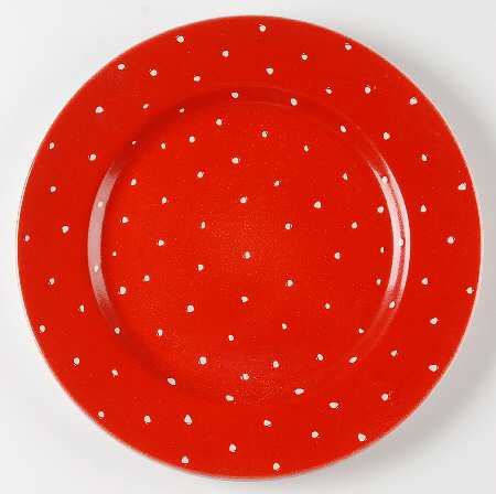 Linen Dot Ruby Service Plate (Charger)