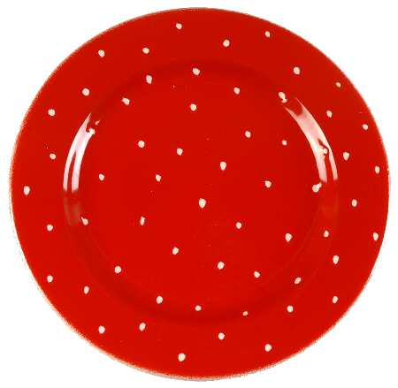 Linen Dot Ruby Salad Plate