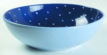 Linen Dot Periwinkle 11" Round Vegetable Bowl