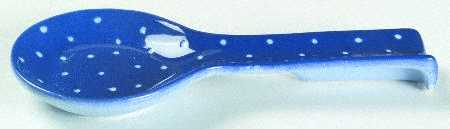 Linen Dot Periwinkle Spoon Rest/Holder (Holds 1 Spoon)