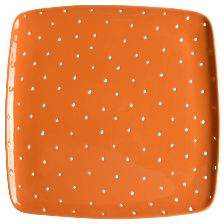 Linen Dot Marigold 12" Square Tray