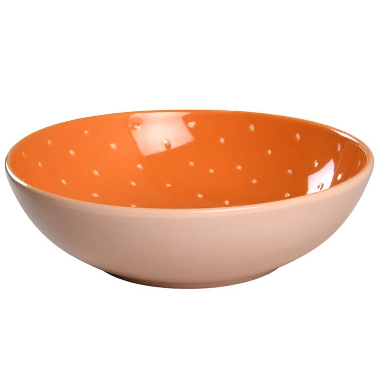 Linen Dot Marigold 11" Round Vegetable Bowl