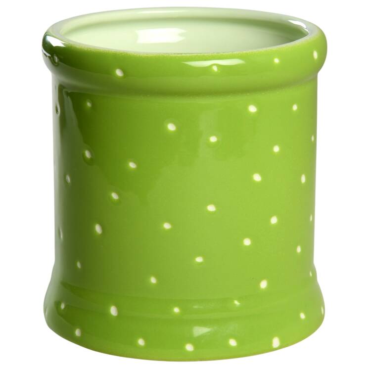 Linen Dot Lime Large Canister No Lid